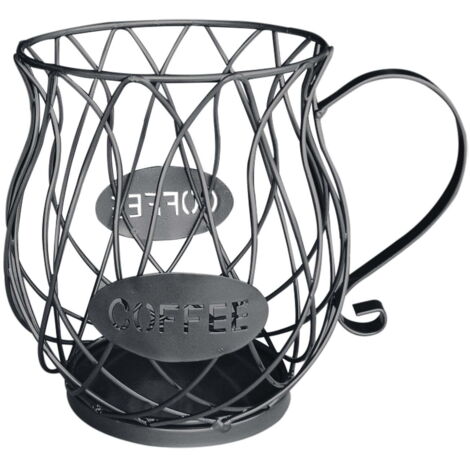 Organizador metálico para cápsulas de café - Gran capacidad, ideal para cápsulas de café y fruta - Negro