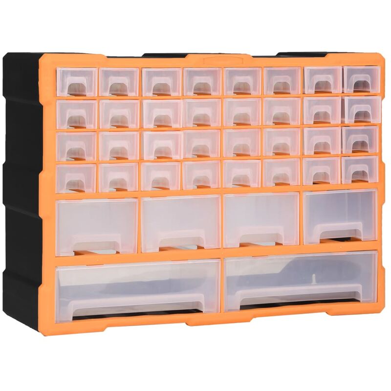 

vidaXL Organizador multicajones con 40 cajones 52x16x37,5 cm - Naranja