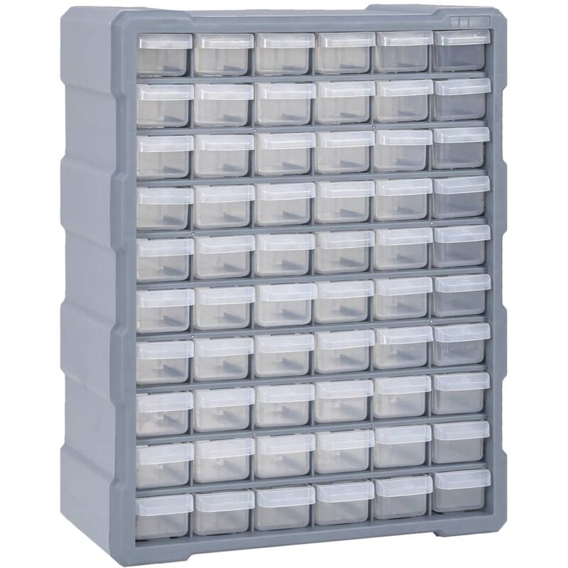 

Organizador multicajones con 60 cajones 38x16x47,5 cm - Gris