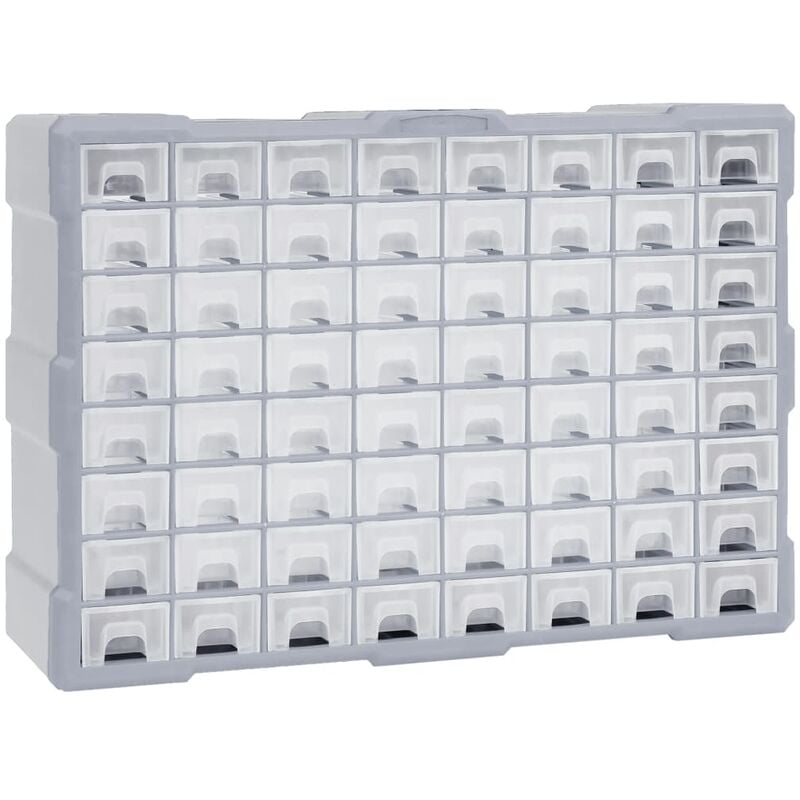 

Organizador multicajones con 64 cajones 52x16x37,5 cm - Gris