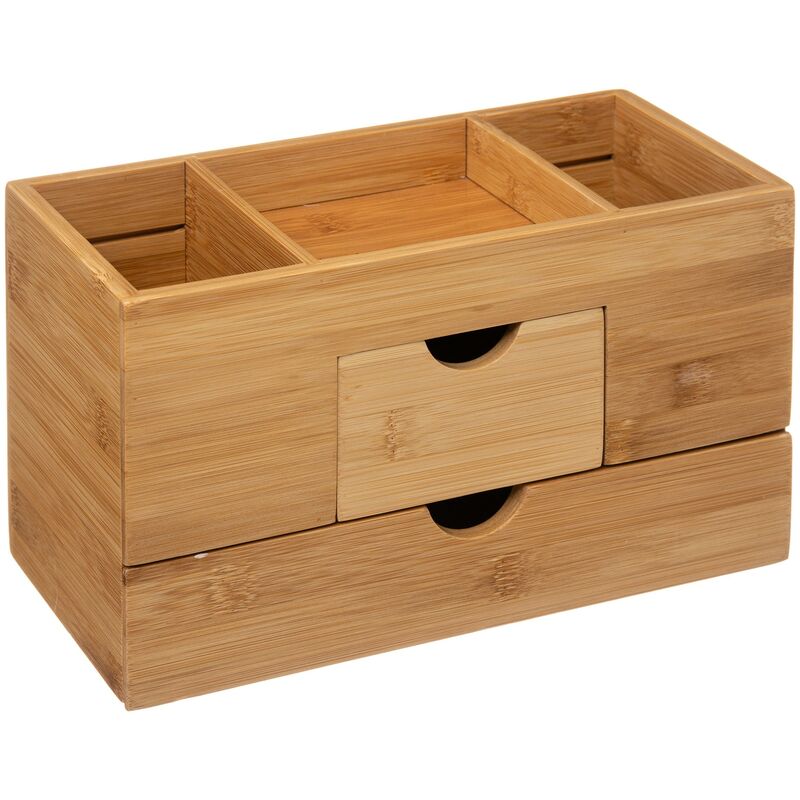 

Five - Organizador multiusos bambú con 2 cajones