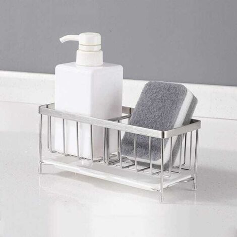 Organizador para fregadero de cocina, soporte para esponjas y jabón, cesta para guardar y organizar esponjas y moldes de cocina.