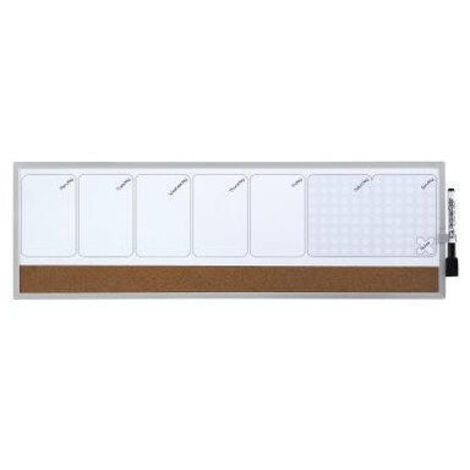 ORGANIZADOR SEMANAL MAGNETICO+TABLERO CORCHO HORIZONTAL 585x190MM NOBO 1903780