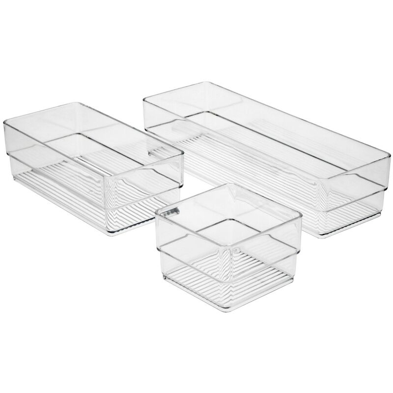 

Organizador transparente mauillaje / cosmetica set 3 bandejas