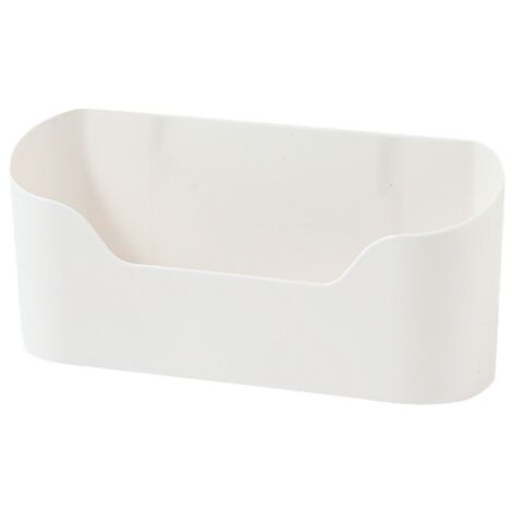 Organizadores autoadhesivos blancos para puertas de armario de cocina (paquete de 2) para armario, baño, refrigerador y artículos pequeños.