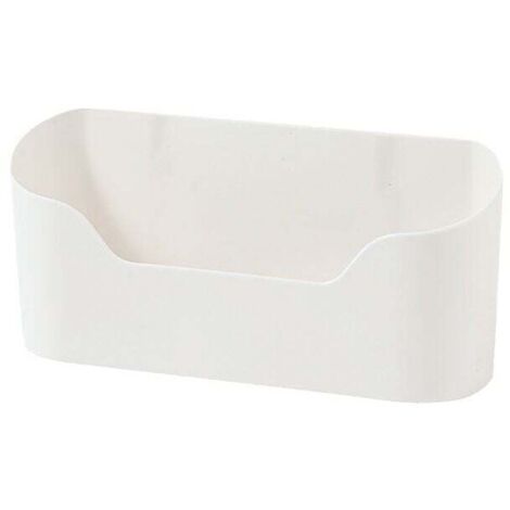 Organizadores autoadhesivos blancos para puertas de armarios de cocina, baños, refrigeradores y artículos pequeños (paquete de 2)