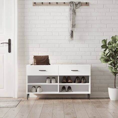 DecHome Scarpiera da Ingresso con Seduta Imbottita e Armadietto per 4 Paia  di Scarpe 80x33x49cm Grigio