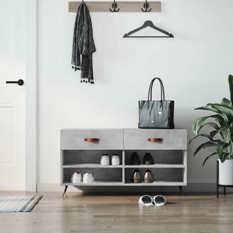 Scarpiera Salvaspazio，Portascarpe，Mobili per scarpe Grigio Cemento  40x36x105 cm in Legno Multistrato MCI758420 MaisonChic