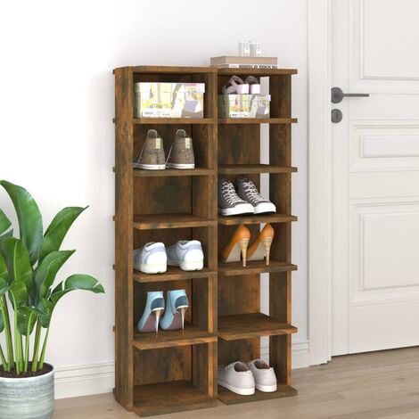 Organize Scarpiera MODERNA - Scarpiere 2 pz Rovere Fumo 27,5x27x102 cm in Legno Multistrato NEW 1936 - Marrone