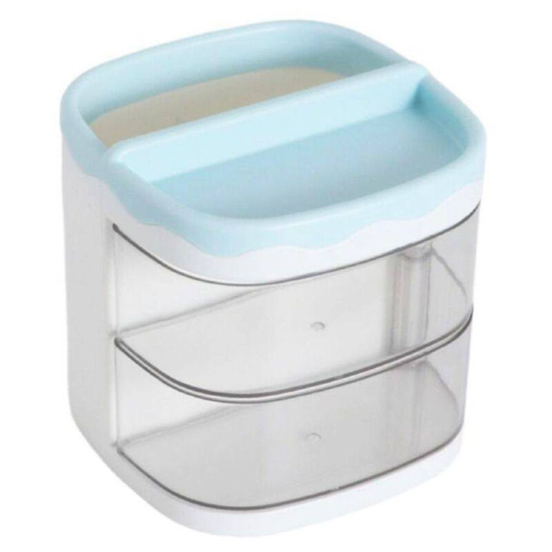 Image of Trade Shop Traesio - Organizer Azzurro Con Cassetti Organizzatore Scrivania Penne Trucco Cancelleria -