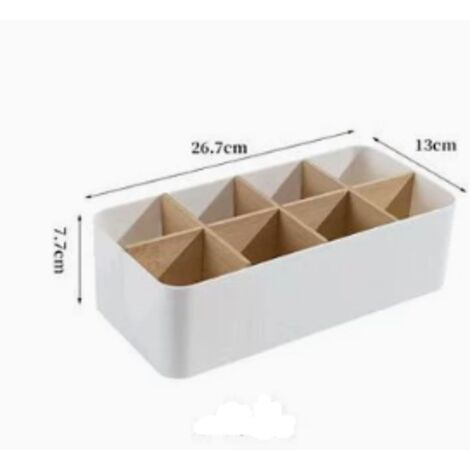 Organizer da scrivania bianco, 8 scomparti, organizer da scrivania multifunzione per penne, telecomandi, accessori da ufficio, scatola portaoggetti