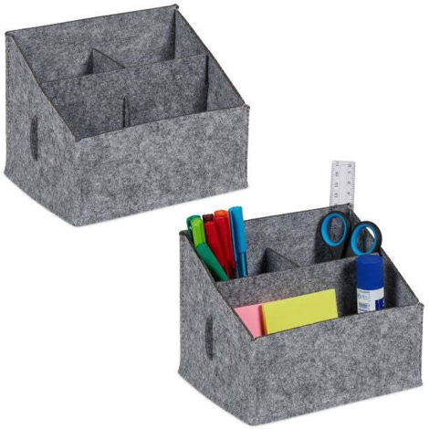 Organizer da scrivania in feltro, 2 pz