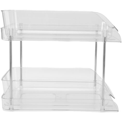 Organizer estraibile sottolavello, multiuso, impilabile, trasparente, salvaspazio, ripiano portaoggetti per animali domestici per bagno e cucina, 2 ripiani