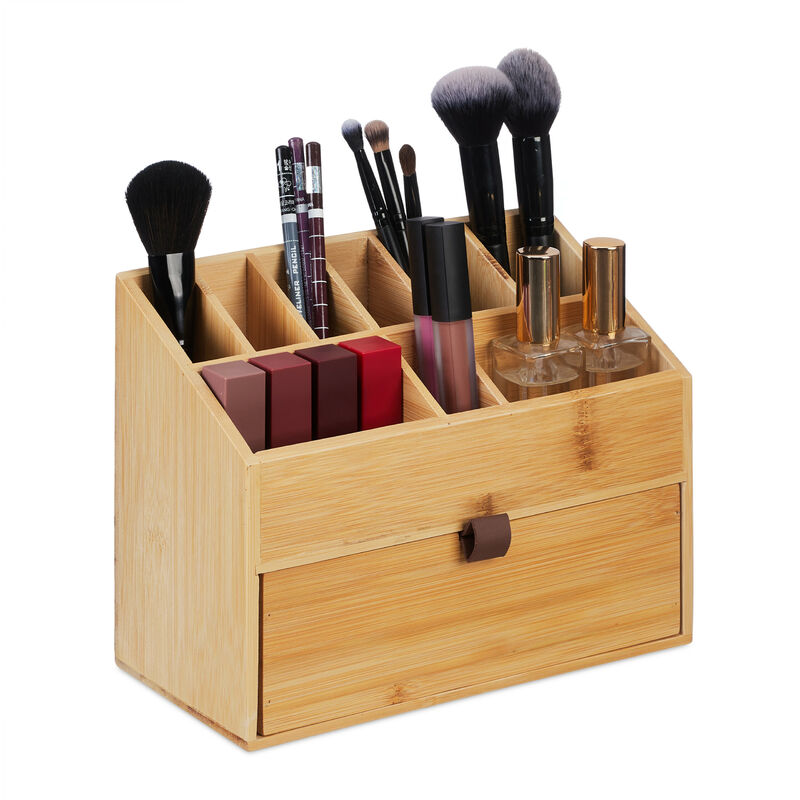 Organizer In Bamb Per Cosmetici, Porta Trucchi, 19 X 25,5 X 12,5 Cm...