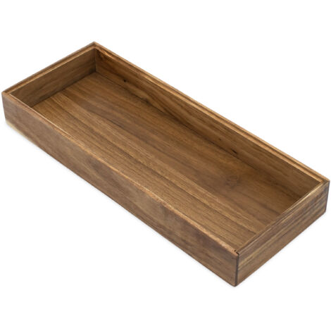 Organizer Modul aus Akazienholz stapelbar - 37 x 15 cm - Schreibtisch Aufbewahrungsbox aus Holz erweiterbar