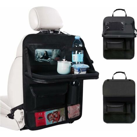 Organizer per auto, organizer per auto per bambini con vassoio e tasca per telefono/tablet, organizer impermeabili per sedili posteriori dell'auto per riporre giocattoli/libri/bottiglie