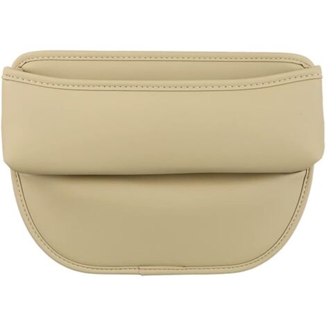 Organizer per auto, vano portaoggetti per sedile auto, tasca per console anteriore in pelle PU, per telefoni cellulari, chiavi e carte (beige)