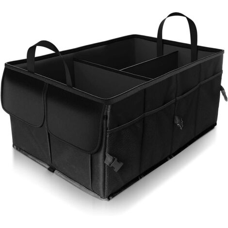 Organizer per bagagliaio auto, borsa pieghevole per bagagliaio auto, organizer per bagagliaio auto con fondo antiscivolo, cinghia di fissaggio regolabile, organizer per bagagliaio auto in tessuto Oxfo