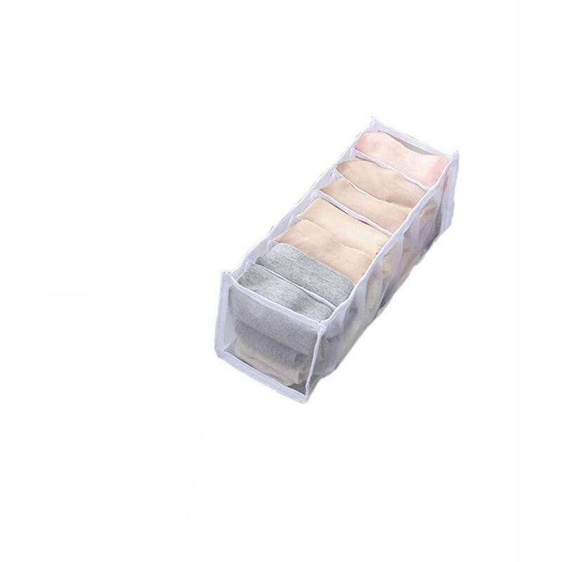 Image of Vetrineinrete - Organizer per cassetti 7 scomparti per biancheria intima in tessuto box scatola salvaspazio per armadio