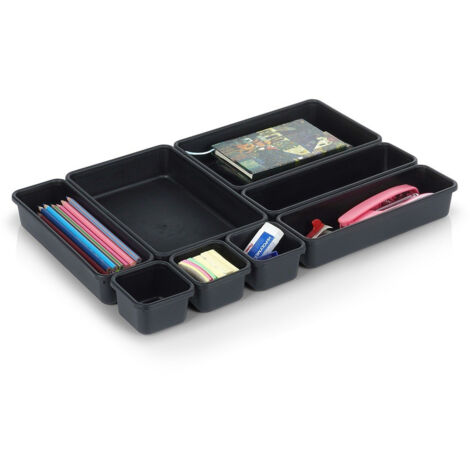 Organizer per cassetti nero modulare 8 pezzi.