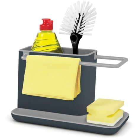 Organizer per cestello lavello cucina con porta spugna e porta strofinacci