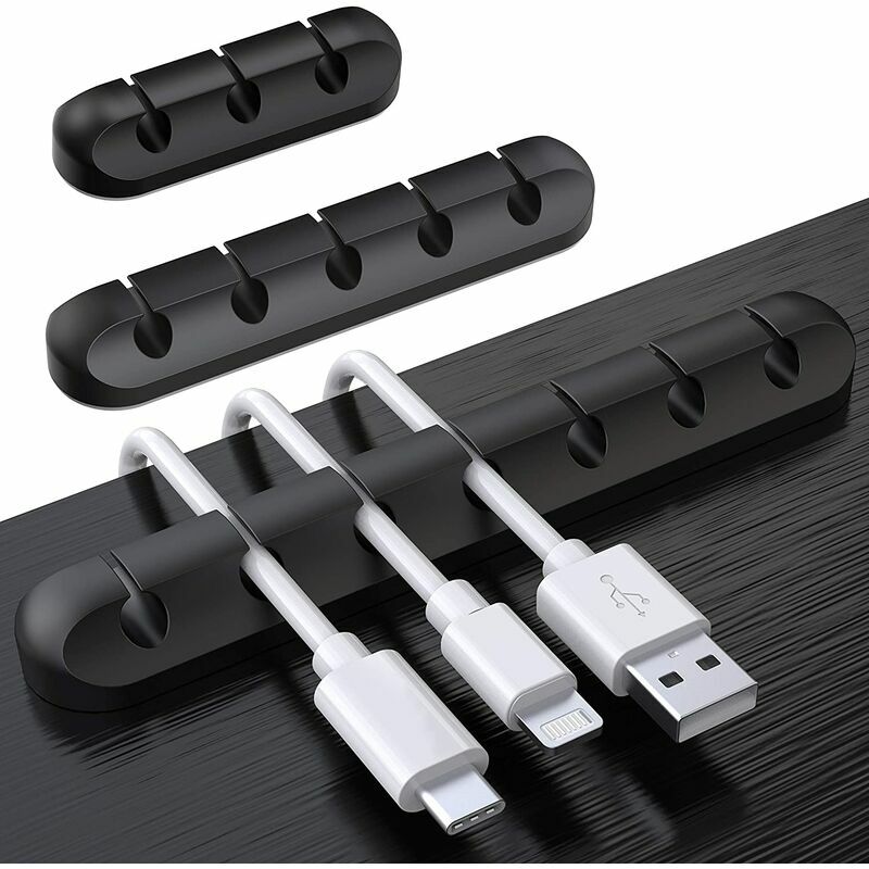 Organizer per fermacavi da scrivania, set di 3