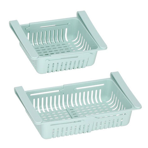 3x Organizer Frigorifero, Contenitori, Cassetti Frigo Salvaspazio, Manici,  Alimenti, 10x11x37,5 cm, Trasparente