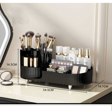 Organizer per il trucco, porta pennelli per il trucco girevole a 360 gradi, grande organizer per la cura dei cosmetici
