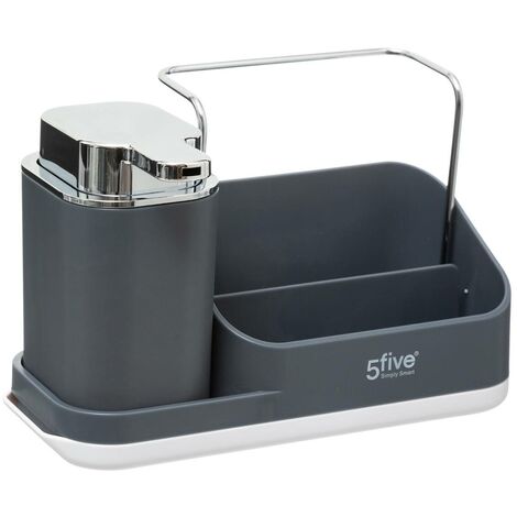 Organizer per lavello grigio neo con dispenser 300ml - 5five