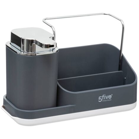 Organizer per lavello grigio neo con dispenser 300ml - 5five