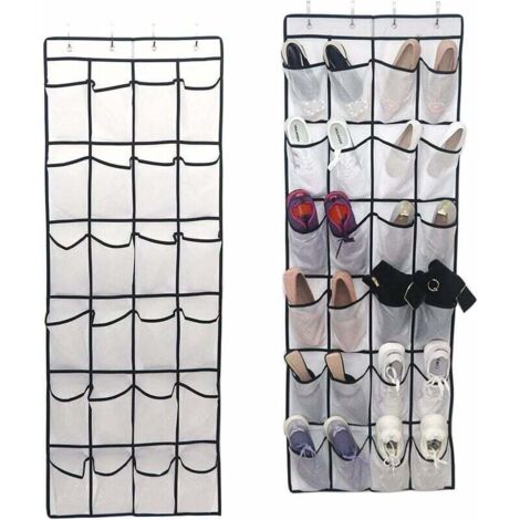 Organizer per scarpe da appendere sopra la porta, organizer per scarpe per riporre le scarpe, scaffale da appendere con 24 grandi tasche, borsa da appendere salvaspazio