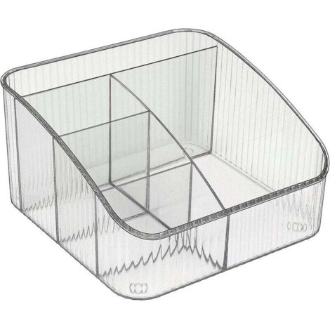 Organizer per trucchi, organizer per la cura degli animali domestici con 5 scomparti, per scrivania, mobiletto, bagno, mobiletto, piano di lavoro, trasparente