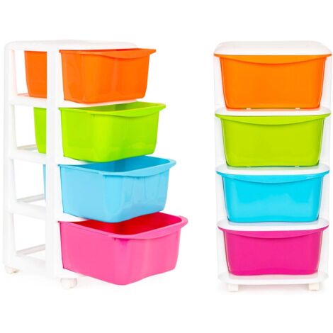 Organizer portaoggetti con 4 cassetti in plastica estraibili