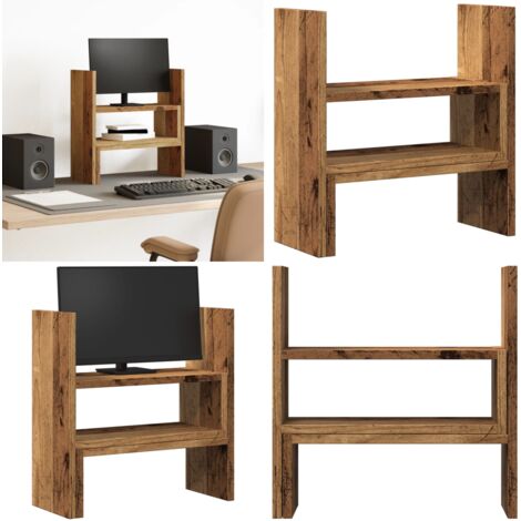 Organizer Scrivania Legno Antico 40x17x41 cm in Truciolato - Scaffale regolabile - Truciolato