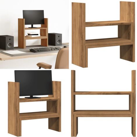 Organizer Scrivania Rovere Artigianale 40x17x41cm in Truciolato - Scaffale regolabile - Truciolato
