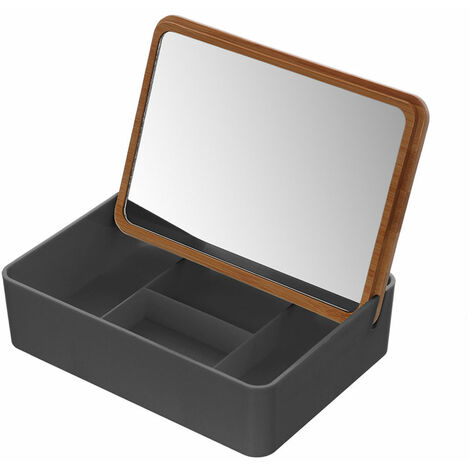 Organizer Trucchi e Cosmetici con Specchio Rettangolare Smack - Colore: Grigio