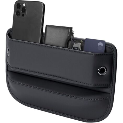 Organizer universale per sedile auto, in pregiata pelle, indispensabile per auto, SUV e camion (nero, 1 pezzo)
