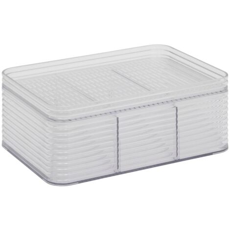 Organizzatore a 3 scomparti plastor grigio 22,5x15,3 cm - 5five
