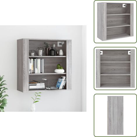 Organizzatore casa - vidaXL Mobile Pensile Grigio Sonoma 80x33x80 cm in Legno Multistrato - Mobiletto a parete