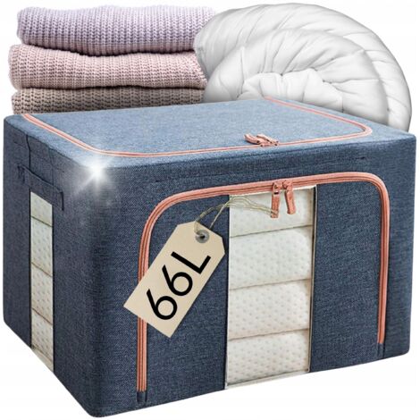 ORGANIZZATORE CONTENITORE PER BIANCHERIA DA LETTO, VESTITI, PIUMONI, COPERTE 50X40X33 66L