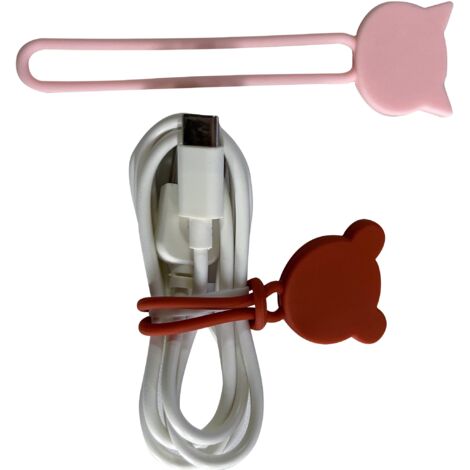 Organizzatore di cavi in ​​silicone, marrone