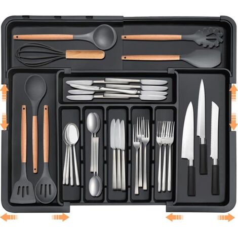 Organizzatore espandibile per cassetti da cucina - vassoio portaposate regolabile, organizer per riporre cucchiai e forchette