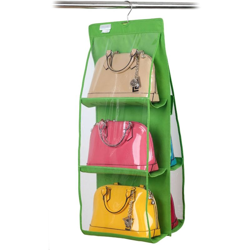 Image of Mediawave Store - Organizzatore fino a 12 borse con gancio pratico organizer da armadio o porta Colore: Verde
