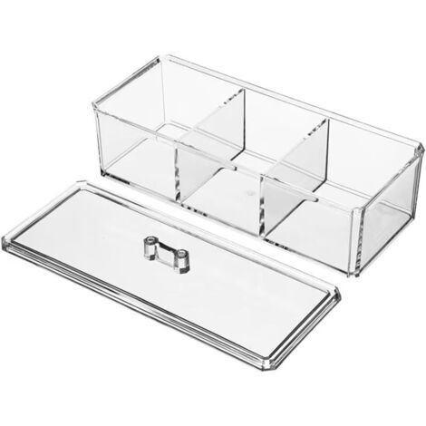 Organizzatore per accessori per capelli da bambina, organizer per elastici per capelli in acrilico trasparente per fasce, fiocchi, fermagli per capelli, fermagli per capelli, organizer a 3 scomparti