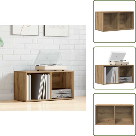 Organizzatore per casa - vidaXL Scatola Portaoggetti Artigianale 69,5x34x36cm Legno Multistrato - Mobile per dischi