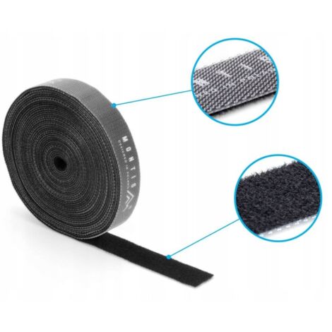 Organizzatore per cavi con cinturino in velcro, lungo 1 m, spesso 14 mm, regolabile, Montis