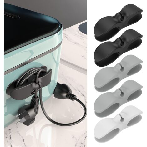 Organizzatore per cavi, supporto adesivo per cavi, avvolgicavo, avvolgicavo per elettrodomestici, frullatore, mixer, macchina per il caffè, pentola a pressione e friggitrice ad aria (confezione da 5)