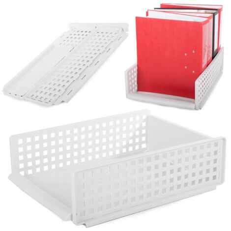 Organizzatore per documenti raccoglitori per ufficio scaffale portapenne pieghevole bianco