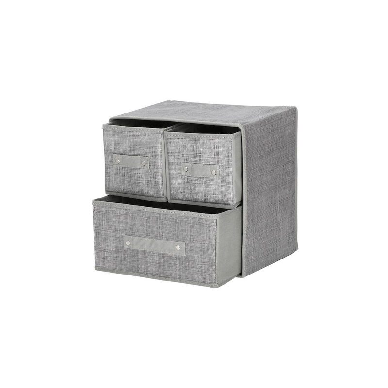 Image of Springos - Organizzatore per il cassetto della biancheria, set di 4 pezzi, grigio.