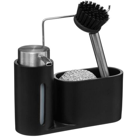 Organizzatore per lavello con dispenser 150ml nero  - 5five